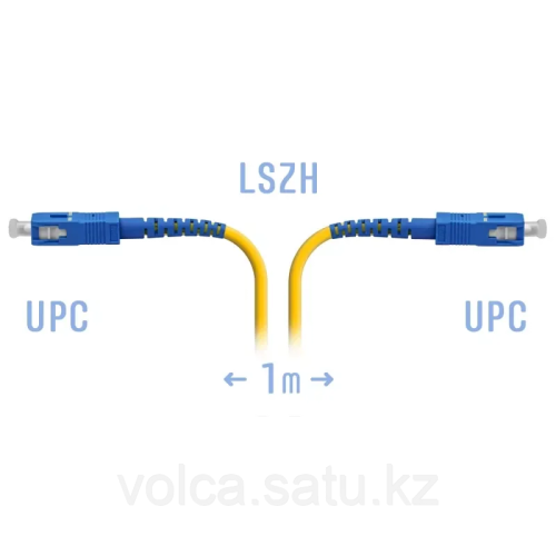 Патчкорд оптический прямой SC/UPC - SC/UPC, SM, Simplex, 1 метр