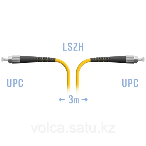 Шнур монтажный FC/UPC - FC/UPC, SM (одномод), 3 метра (диаметр 0,9 мм)