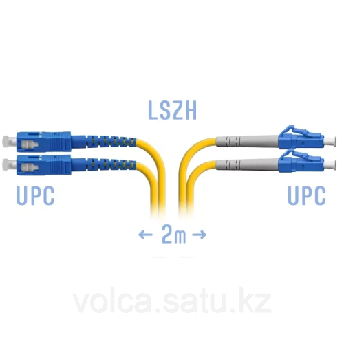 Патчкорд оптический LC/UPC-SC/UPC SM Duplex 2метра