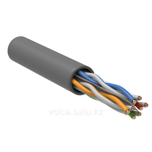 Витая пара U/UTP кат.6 4х2х23AWG solid PVC серый (305м) упак.