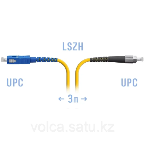 Патчкорд оптический прямой FC/UPC - SC/UPC, SM (одномод), Simplex 3 метра