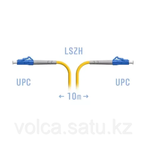 Патчкорд оптический прямой LC/UPC - LC/UPC, SM (одномод), Simplex, 10 метр
