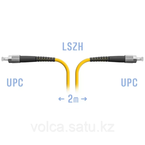 Патчкорд оптический прямой FC/UPC - FC/UPC, SM, Simplex, 2 метр