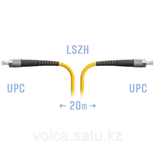 Патчкорд оптический прямой FC/UPC - FC/UPC, SM (одномод), Simplex 20 метров