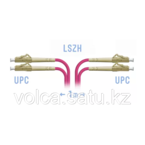 Патчкорд оптический прямой LC/UPC - LC/UPC, МM (OM4), Duplex, 1 метр