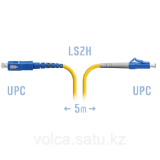 Патчкорд оптический переходной LC/UPC - SC/UPC, SM (одномод), Simplex, 5 метров