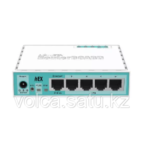 5 портов Gigabit Ethernet, двухъядерный процессор 880MHz, 256MB RAM, USB порт, MicroSD слот, RouterOS L4