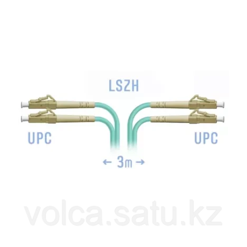 Патчкорд оптический прямой LC/UPC - LC/UPC, MM (многомод 50/125 (OM3)), Duplex, 3 метра