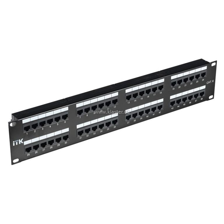Патч-панель ITK PP48-2UC5EU-K05, 48 портов Cat5e UTP, 2U