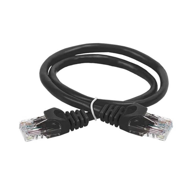 Чёрный сетевой патч-корд UTP RJ-45