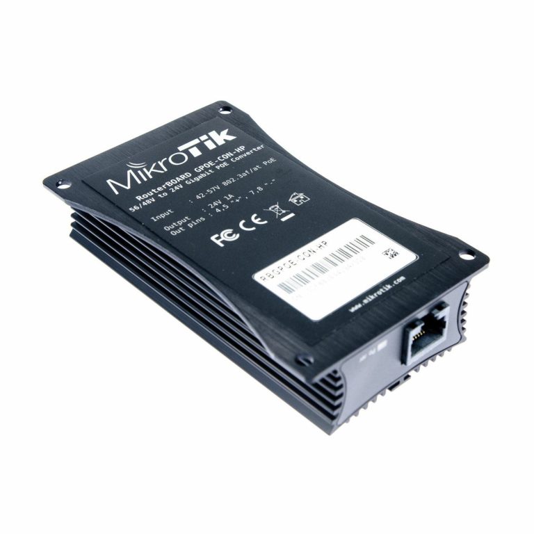 RBGPOE-CON-HP 48 to 24V Gigabit PoE Converter Гигабитный конвертер РоЕ с 48 В в 24 В, позволяющий подать питание на устройство RouterBOARD с…