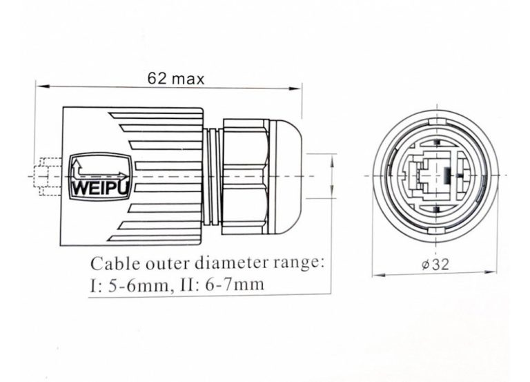 Герметичный коннектор VLC-RJ45F6 RJ-45 категории 6